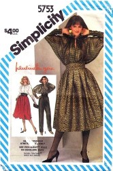 5753 PAULINE TRIGERE WRAP BLOUSE,BOTTOMS,CUMMERBUND PATTERN 14